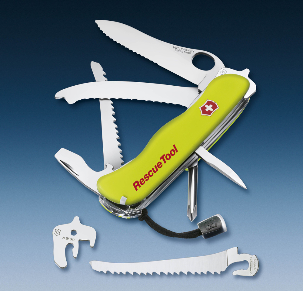 Нож Victorinox RescueTool One Hand, желтый, 0.8623.MWN