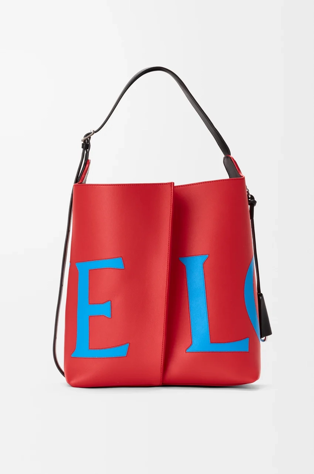 Loewe Большая сумка-тоут Bilbao из гладкой телячьей кожи, красный/синий