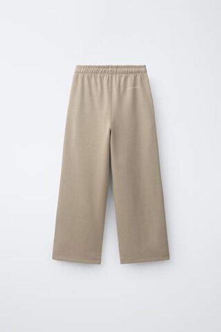 ZARA БРЮКИ STRAIGHT ИЗ ТКАНИ ИНТЕРЛОК, СВЕТЛО-КОРИЧНЕВЫЙ
