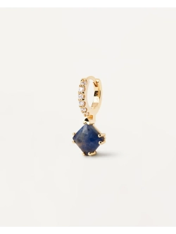 Одиночная серьга Fuji Sodalite серебро 925 пробы покрытое золотом