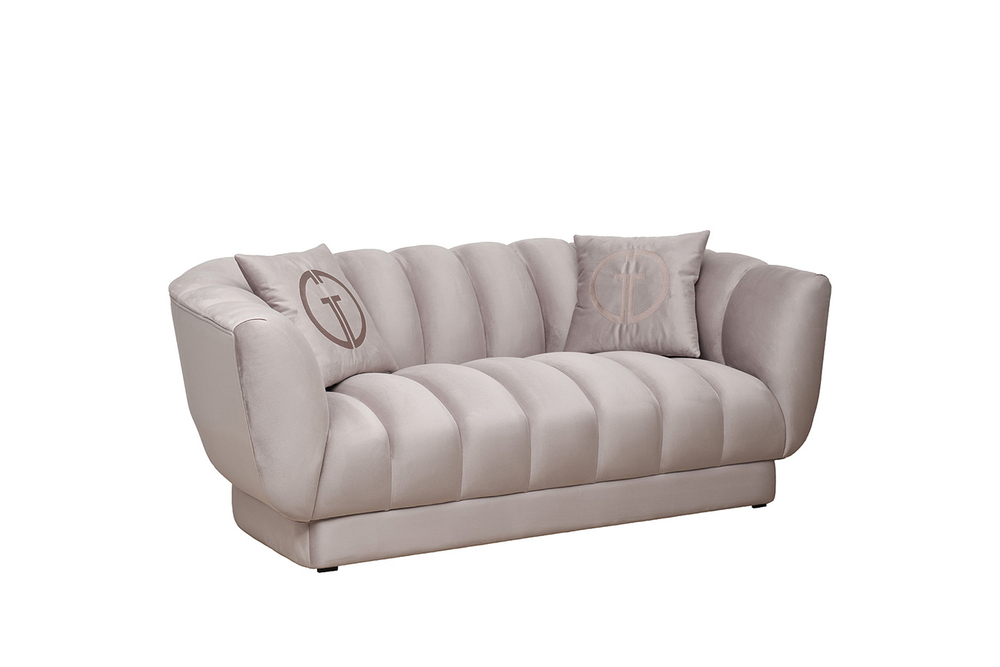 Диван Garda Decor Фабио(Fabio) двухмест. велюр бежевый Colt1001-SERROS 182*95*72 см