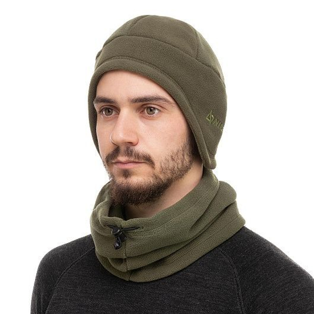 Комплект флисовый NISUS AVIOR (шапка с ушками, бафф) цв.хаки р.XL (T-N-HB-H)