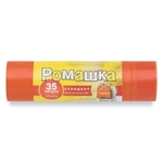 Мешки для мусора 35л (50*58+5*25мкн)Ромашка (10шт/рул) ОРАНЖЕВЫЙ СТАНДАРТ