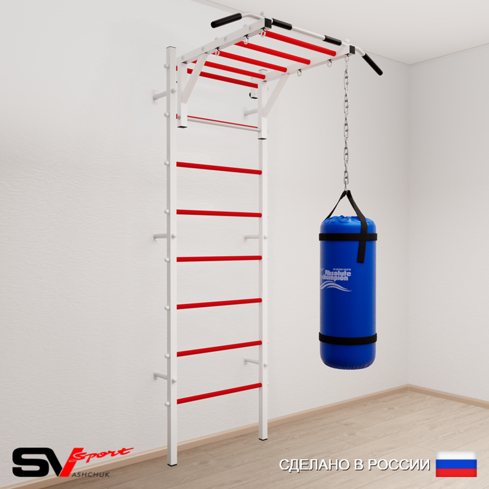 Шведская стенка Sv Sport усиленная 6201 (Турник рукоход/Цепь/Мешок 15кг)