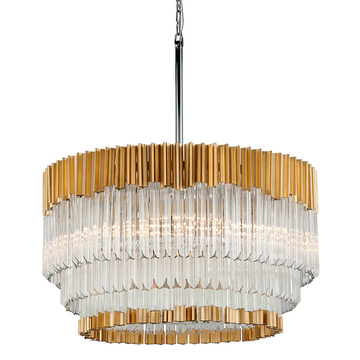 Corbett Charisma Chandelier, 66 cm, Gold Leaf