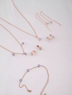 Колье Миражи с сиреневыми кристаллами Swarovski