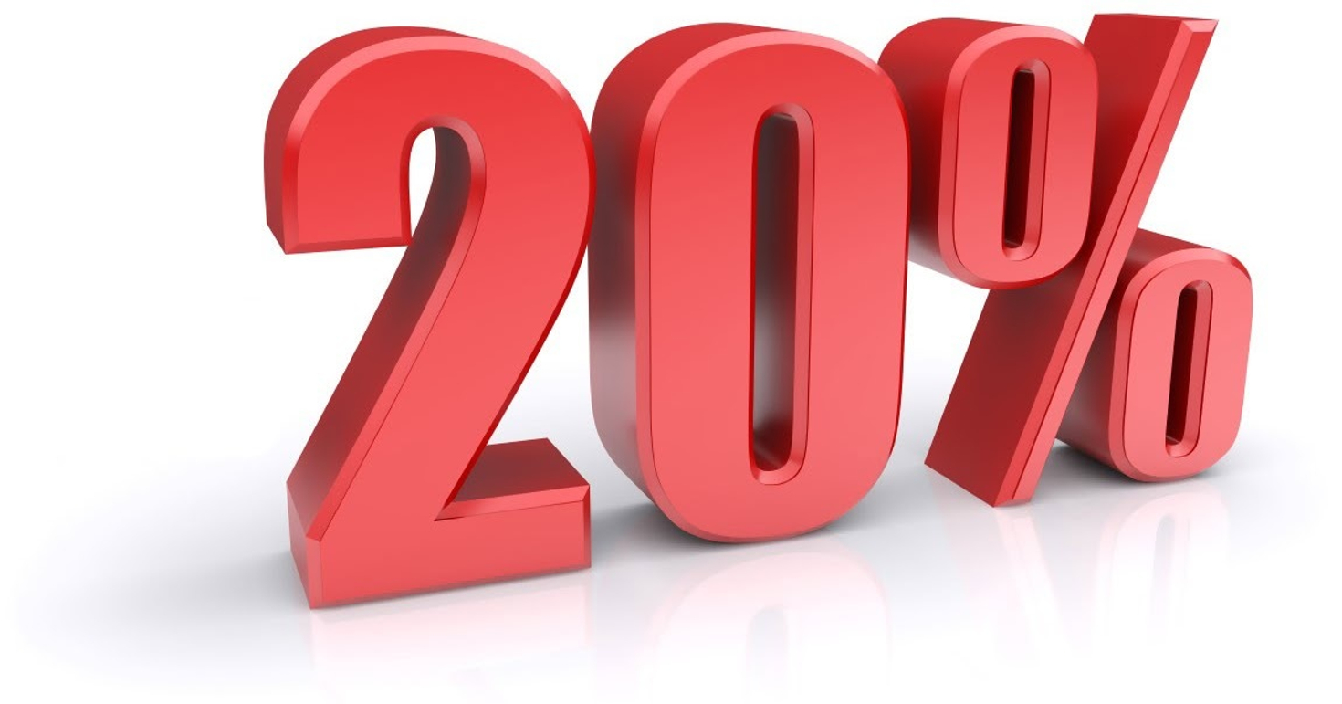 Скидка 20% при регистрации на сайте