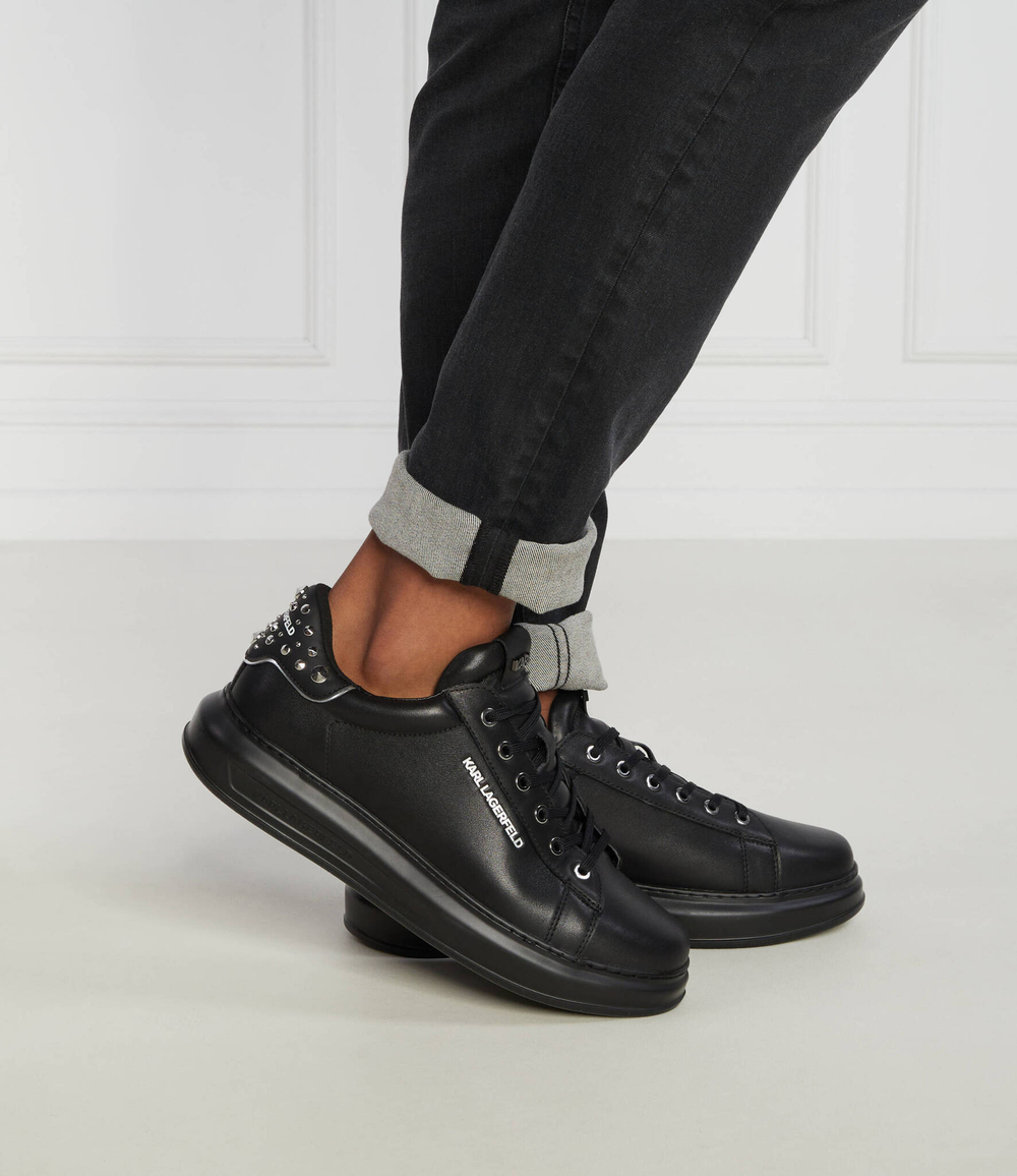 Кожаные кроссовки rivet kounter Karl Lagerfeld - черный(KL52576)