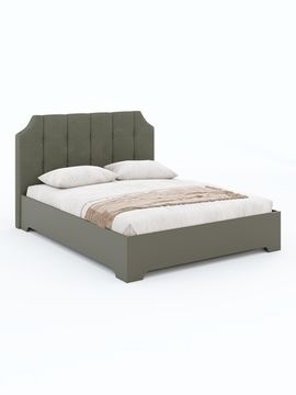 Кровать АДАЛИ с мягким изголовьем 2000-1600 /2032*1150*1636/ хаки / хаки / велюр Велюр Ultra Cedar
