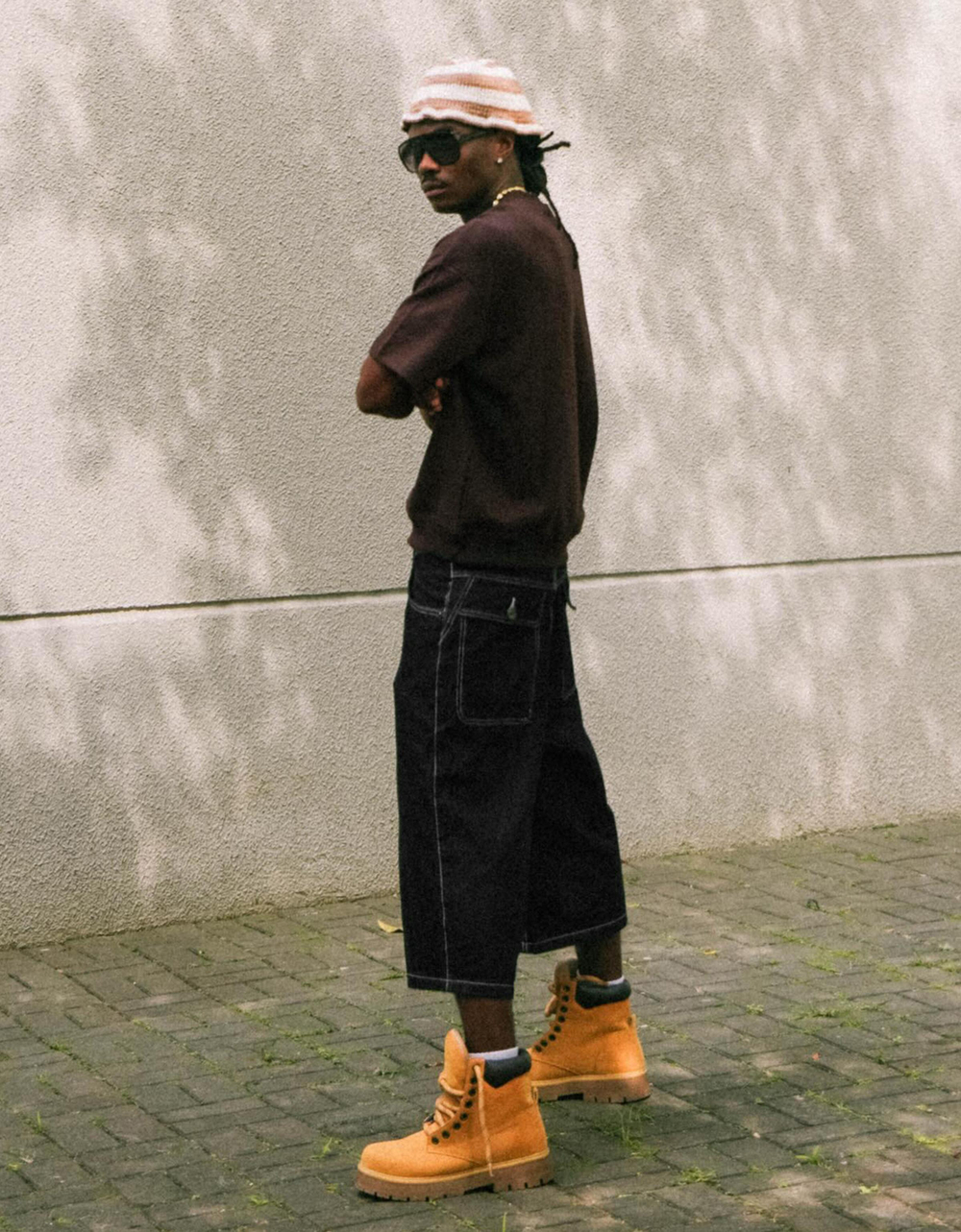 Мужские джинсовые бермуды super baggy fit - BERSHKA