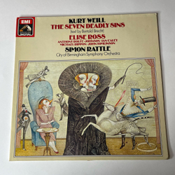 Винтажная виниловая пластинка LP Kurt Weill, Elise Ross, Simon Rattle, The Seven Deadly Sins Семь Смертных Грехов (Англия 1983)