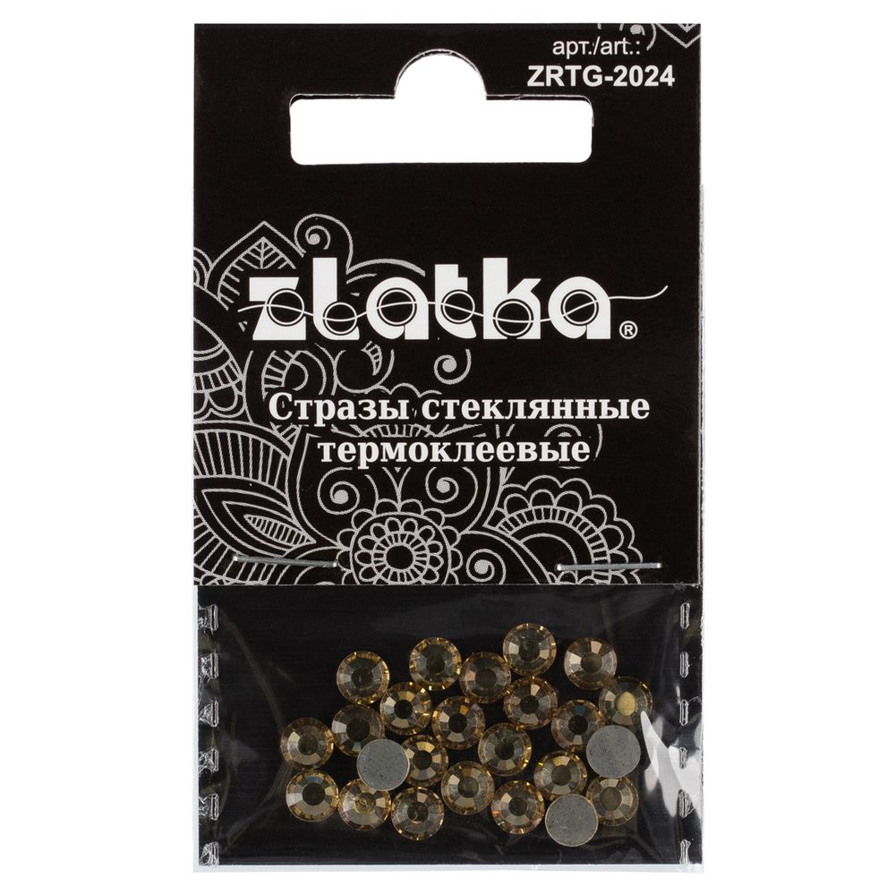 Стразы клеевые стекло 4.7 мм, 5х24 шт, SS20 №16 желтый (Light Colorado Topaz), Zlatka ZRTG-2024