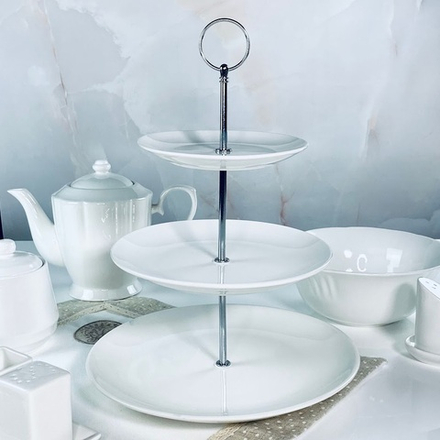 Lenardi 118-125 Трехъярусная этажерка BIANCO в под.уп.(х6)Фарфор