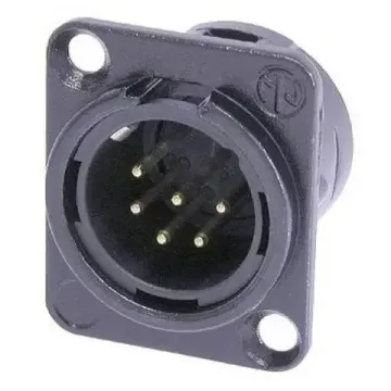 Neutrik NC6MD-L-BAG-1 панельный разъем XLR male черненый корпус 6 контакта