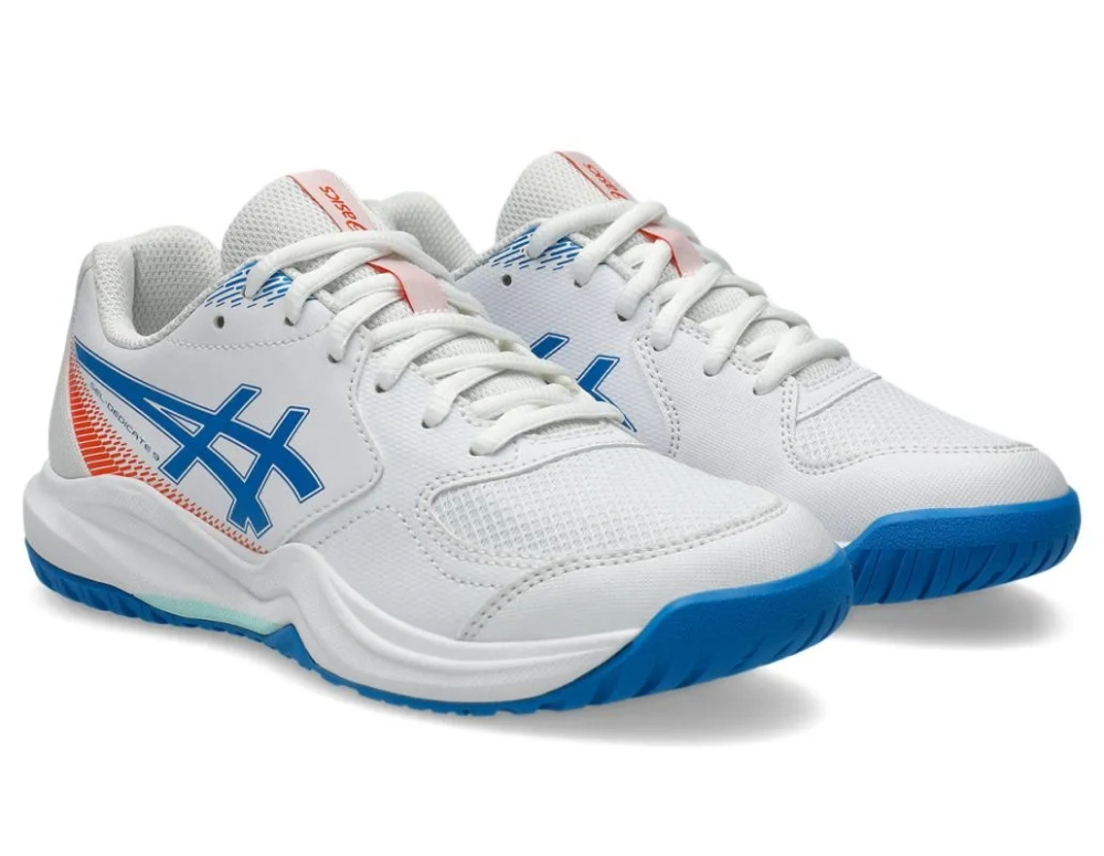 Детские теннисные кроссовки Asics Gel-Dedicate 9 GS - white/directoire blue