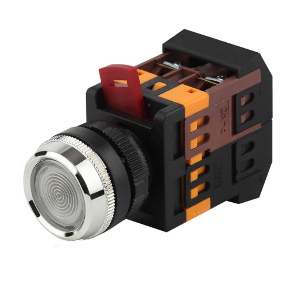 Кнопка ЭРА BBT30-ABLFS-K01E ABLFS-22 белый d22мм неон 240В 1з+1р | Электротовары