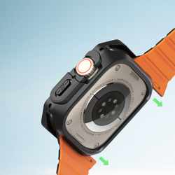 Чехол-бампер прозрачный с черными вставками от Dux Ducis для часов Apple Watch 42 мм на модели 10 серии, серия Tamo Series Case