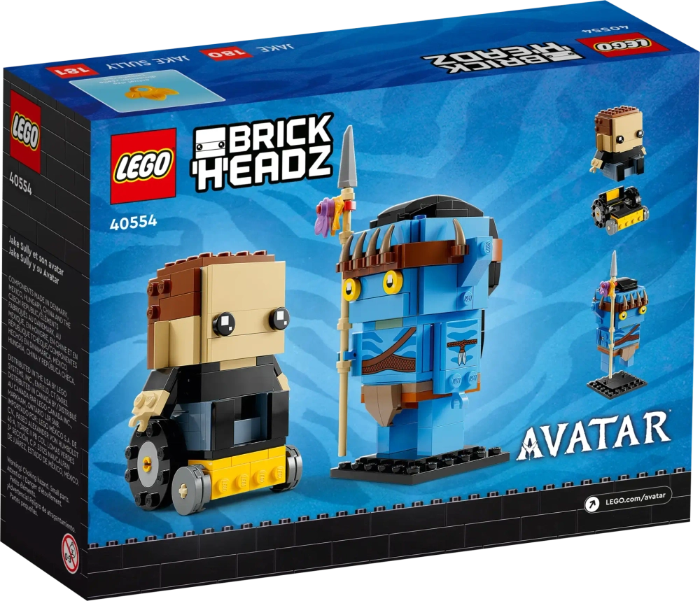 Конструктор LEGO BrickHeadz 40554 Avatar: Джейк Салли и его Аватар