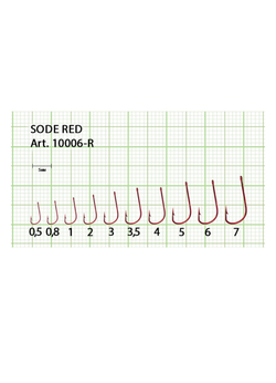 Крючок рыболовный Fish Crystal SODE RED 10006R №4 (5 упаковок)