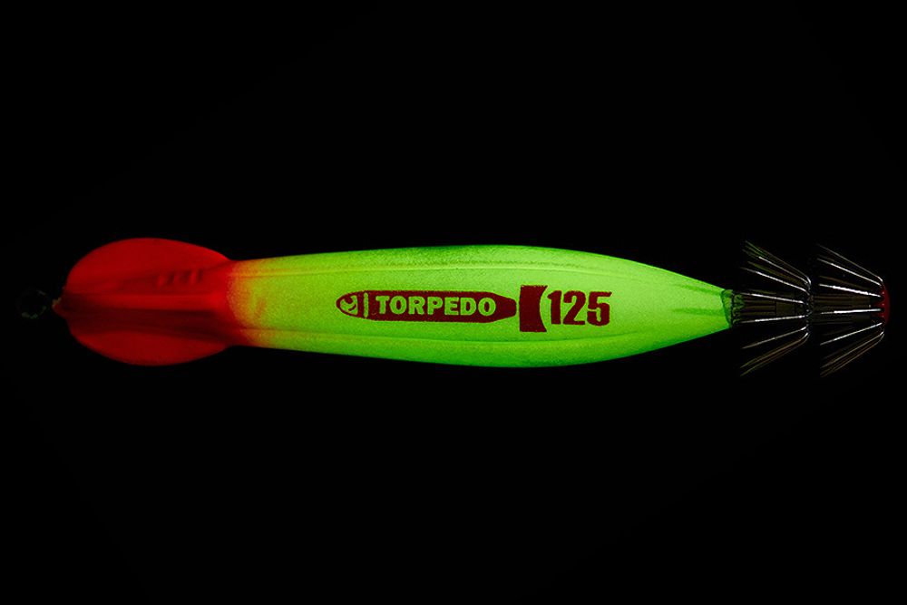 Кальмарница ASARI Torpedo 125гр #01 Red Head-Green Lumo