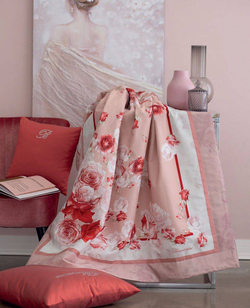 Плед 135х185 Blumarine Rose сатиновый розовый