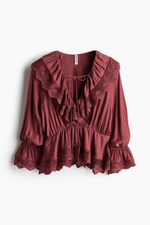 Блузка с оборками и пеплумом - H&M