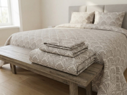 Покрывало Velora Home «Sidelya» 240×260 см + 2 наволочки 50×70 см, коричневый, хлопок 100%