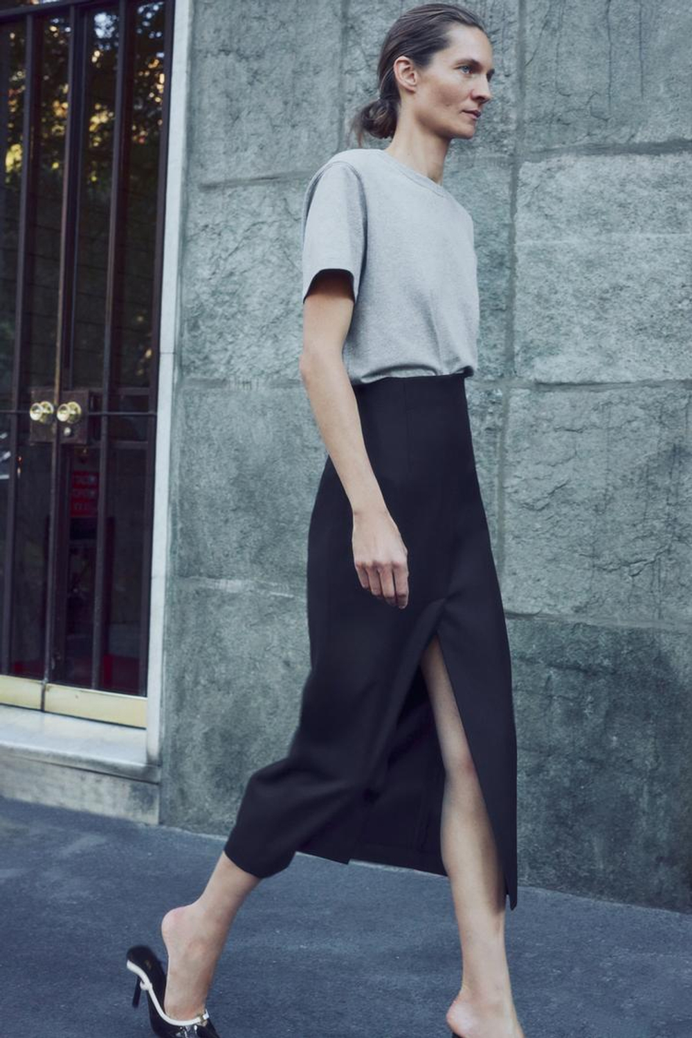 ZARA ПРЯМАЯ ЮБКА — ZW COLLECTION, ЧЕРНЫЙ