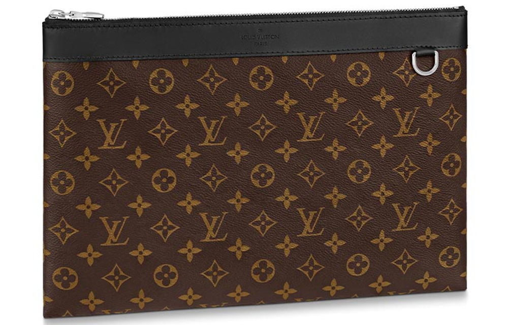 LOUIS VUITTON Discovery Canvas With Leather Handheld Toiletry Bag Large Men"s Brown