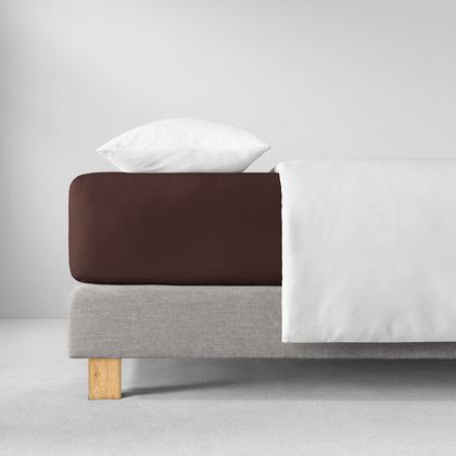 Простыня на резинке 100x200 Estella 385 schoko коричневая
