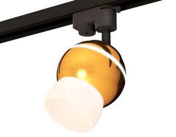 Комплект трекового однофазного светильника с подсветкой 1* MR16 GU5.3 LED 3W 4200K XT1105008 PYG/SBK/FR золото жёлтое полированное/чёрный песок/белый матовый (A2521, C1105, N7177) Ambrella