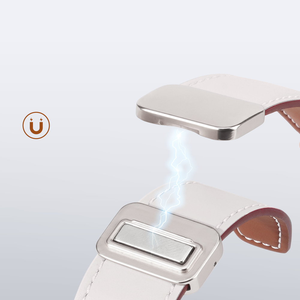 Ремешок из натуральной кожи белого цвета для смарт часов Samsung Galaxy Watch 45 и 46мм (размер крепления 22мм), серия YA Series от Dux Ducis