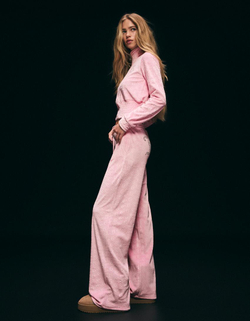 BERSHKA X JUICY COUTURE БАРХАТНЫЕ БРЮКИ, РОЗОВЫЙ