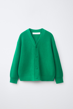 ZARA ЖЕМЧУЖНЫЙ КАРДИГАН, ЗЕЛЕНЫЙ