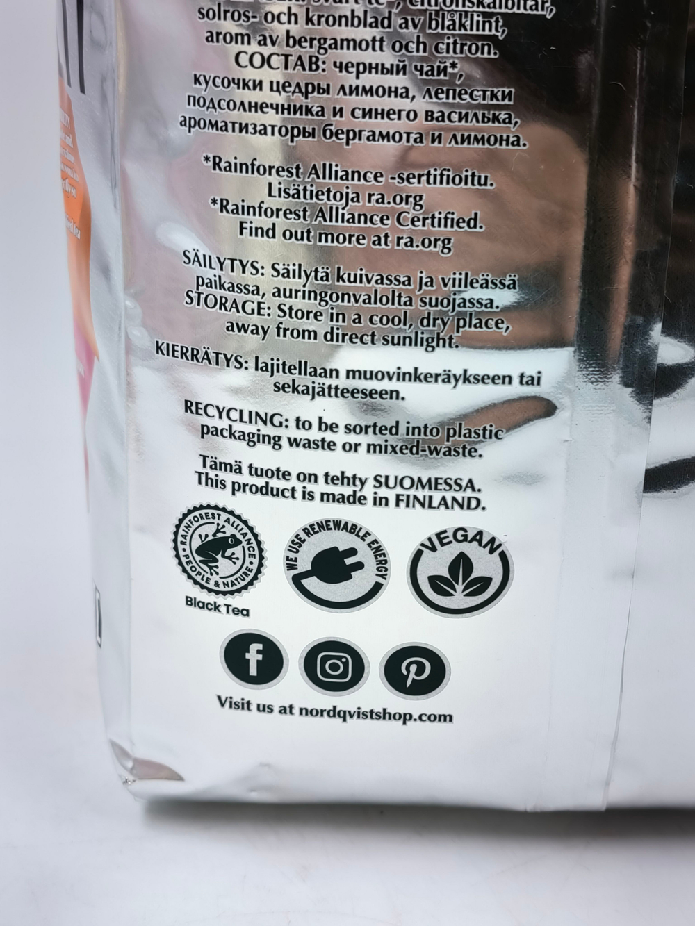 Nordqvist Чай черный Premium Earl Grey с цедрой лимона, маслом бергамота 800 г (Из Финляндии)
