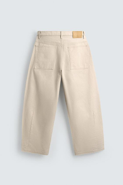 ZARA ДЖИНСЫ BALLOON FIT, ЭКРЮ