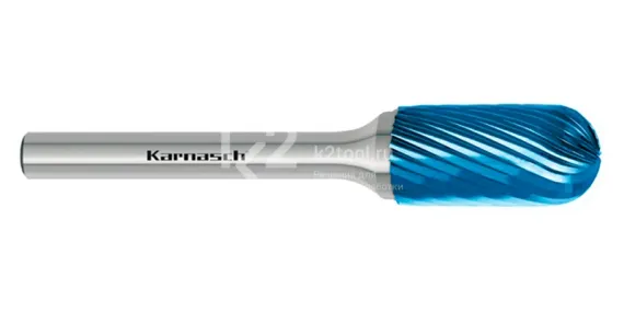Борфреза твердосплавная Karnasch форма C, 2,5х11х3х38 мм, насечка HP-2, покрытие Blue-Tec, арт. 11.5020-022