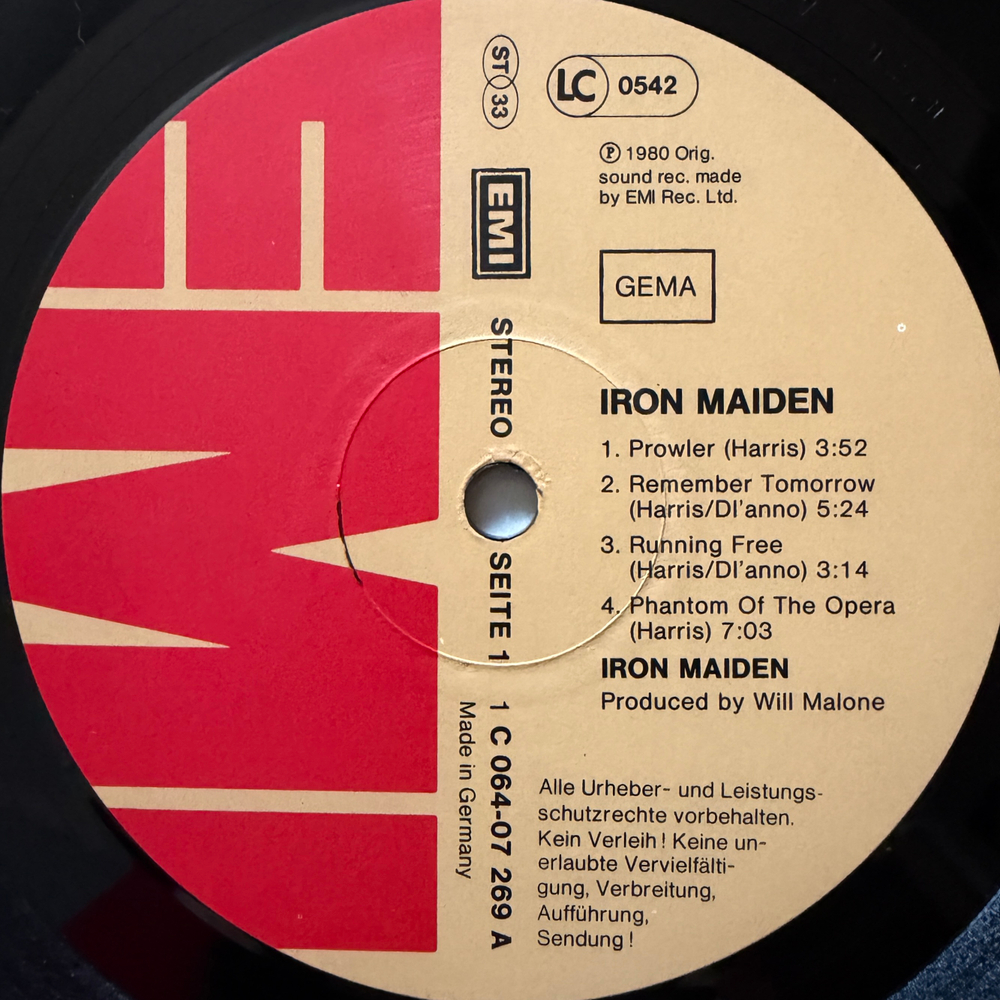 Iron Maiden ‎– Iron Maiden (Германия 1980г.)