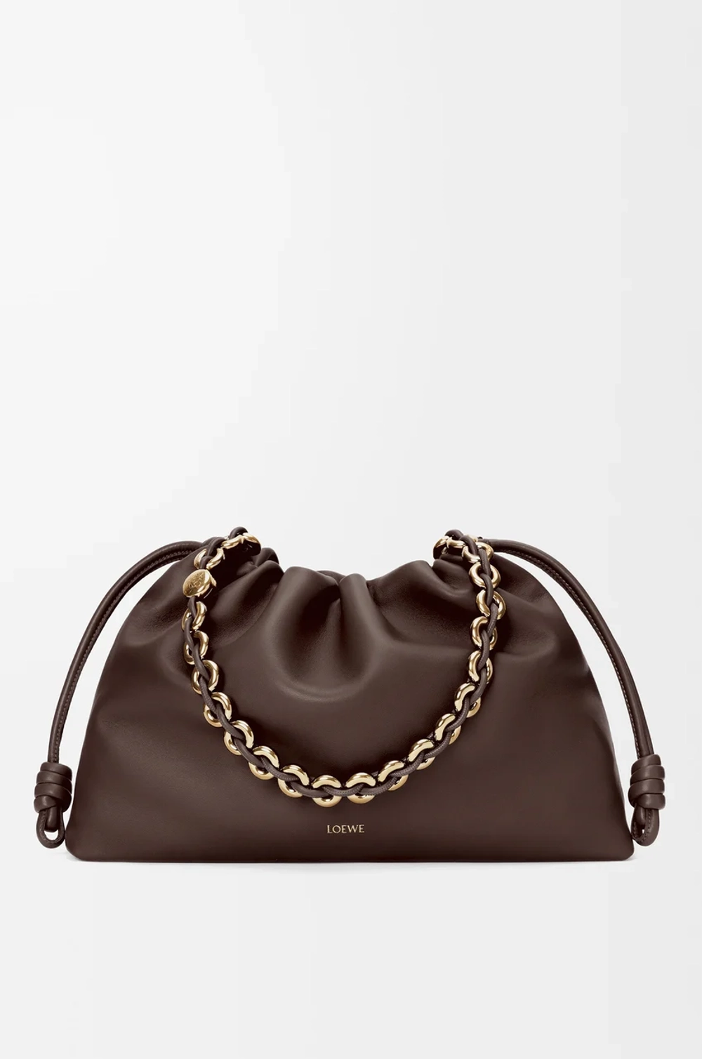 Loewe Большая сумка Flamenco из мягкой кожи ягненка наппа, темно-каштановый