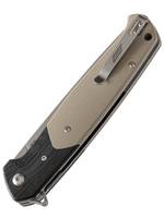 Нож складной GhostBlade Rune, сталь D2, Stonewash, 58-62 HRC, Drop-point, рукоять G10 песочная, замок Liner lock