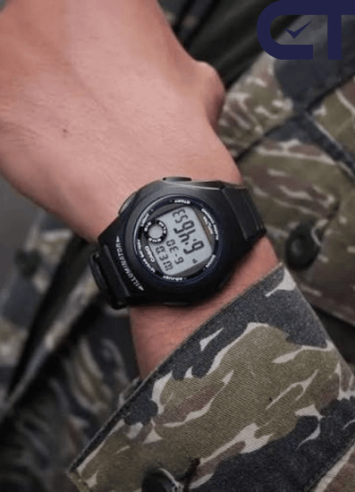 Casio F-200W-1A — мужские цифровые часы с мировым временем и секундомером