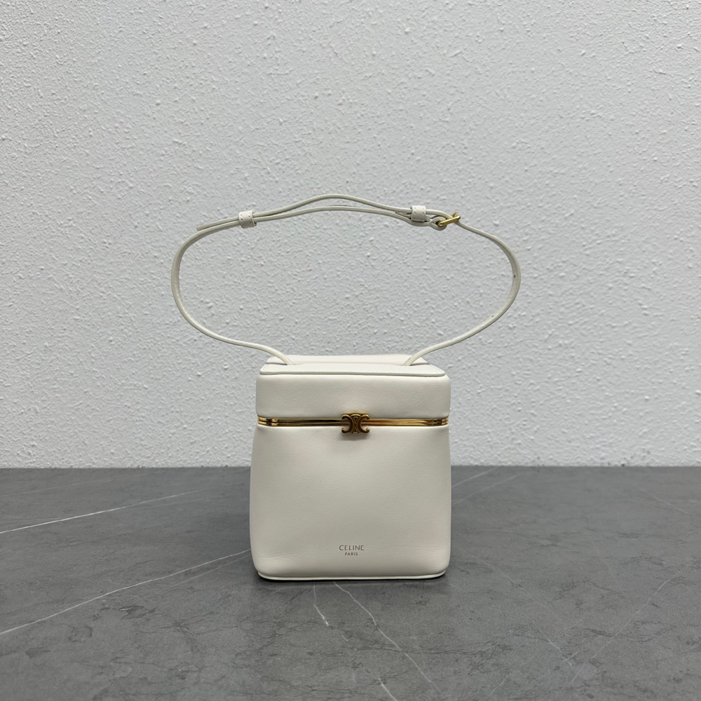Сумка Celine Triomphe Frame, белая — фото 2