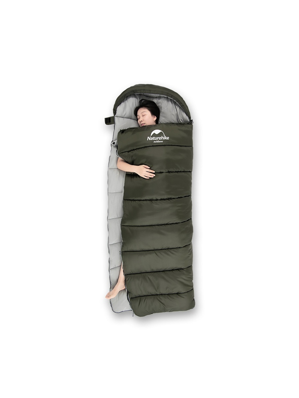 Мешок спальный Naturehike U350S, (190х30)х75 см, (левый) (ТК: -3C), темно-зеленый