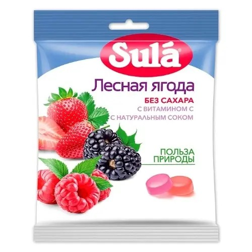 Леденцы Sula без сахара «Лесная ягода» 60 г