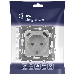 Розетка ЭРА Elegance 14-4108-03 2P+E 16A-250В со шторками с USB type-A+C 5В-3А алюминий | Розетки и выключатели