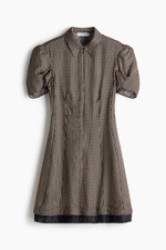 Платье с пышными рукавами — Чёрный/Клетка виши - H&M
