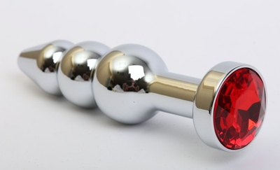 Пробка металл фигурная елочка серебро с красным стразом 11,2х2,9см 47435-2MM