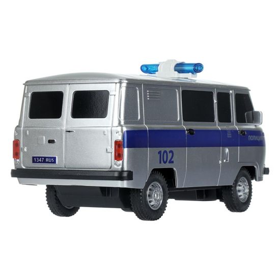 Машина р/у УАЗ 452 ПОЛИЦИЯ, 18 см, сереб, кор. Технопарк