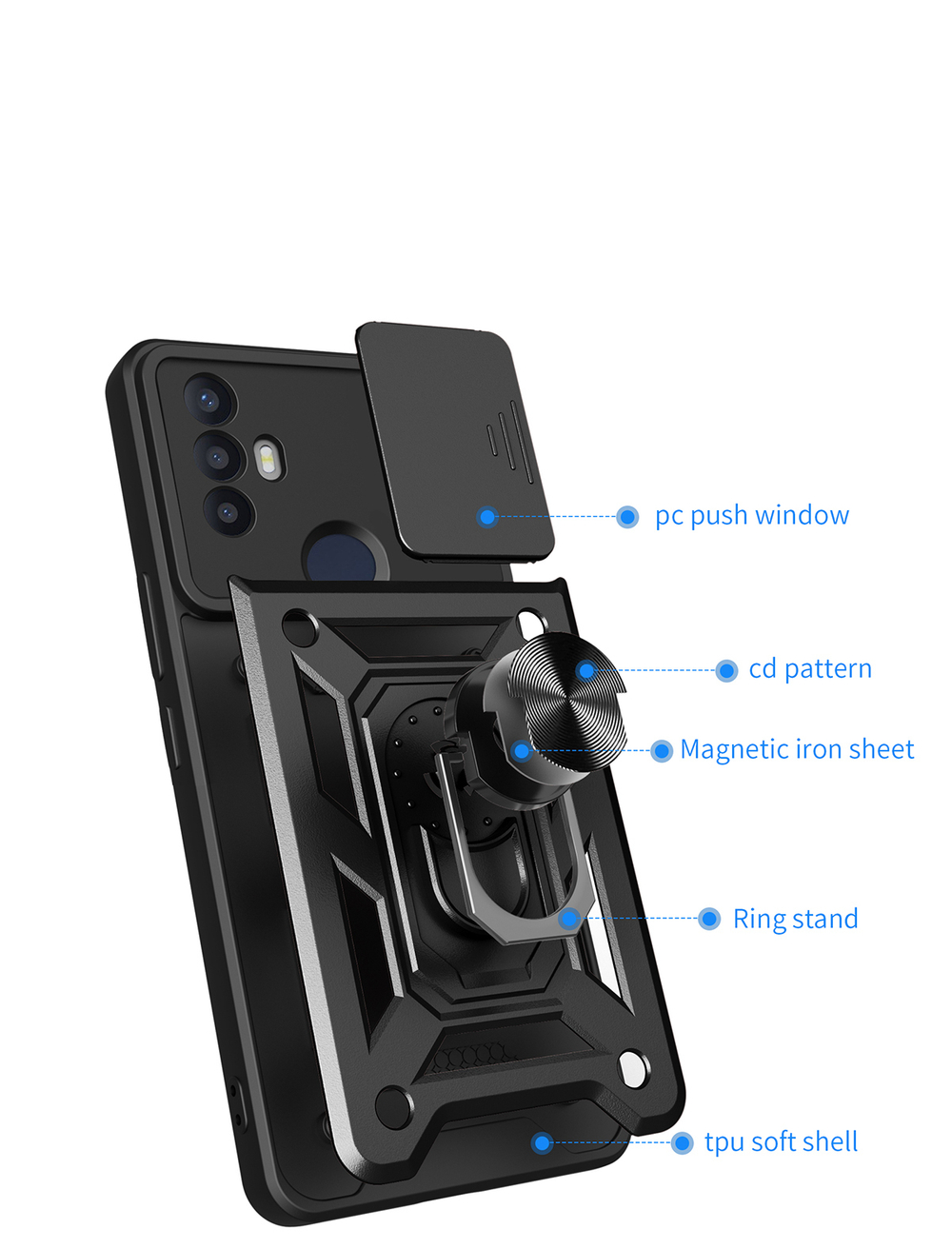 Чехол с кольцом Bumper Case для TCL 30 SE/305/306