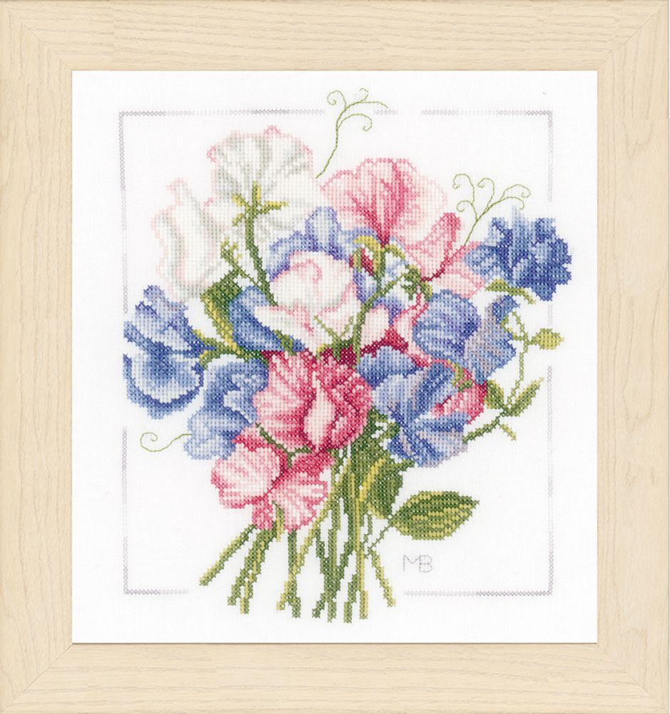 Набор для вышивания нитками Lanarte, Colourful bouquet, 25х25 см Набор для вышивания нитками Lanarte, Colourful bouquet, 25х25 см